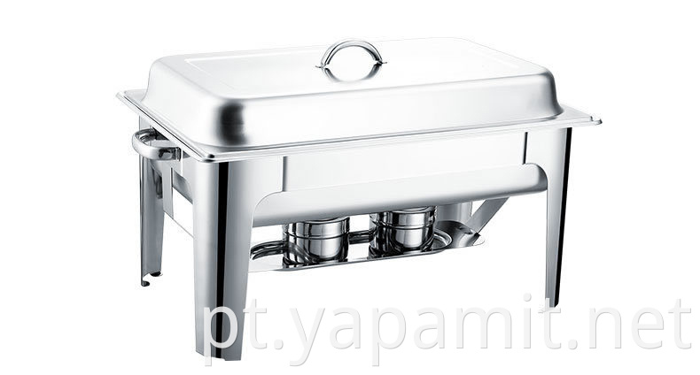 Silver stainless steel heating pot with handle